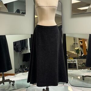 Gray Wool Circle Flare Skirt